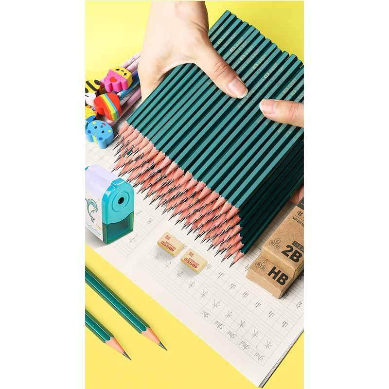 迪斯熊书写加粗石墨黏土铅芯2BHB六角铅笔杨木外壳