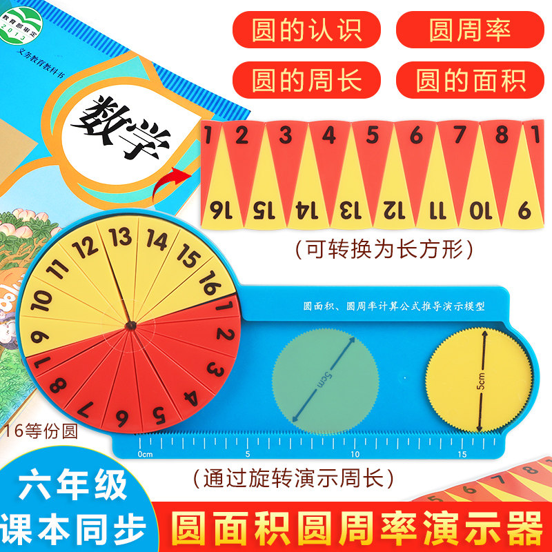 六年级圆面积圆周率演示器学生用圆变长方形扇形1z6等分计算圆周