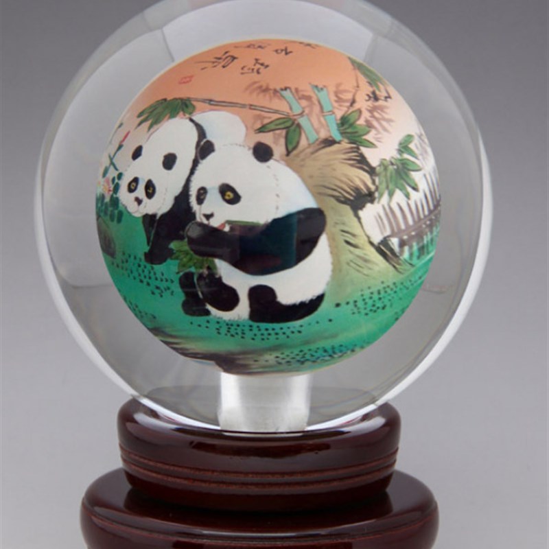 内画水晶球客厅摆件电视柜桌面摆件水晶球工X艺办公桌摆件