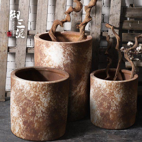 大型落地花瓶庭院陶瓷落地大缸水缸花盆鱼缸庭院别墅粗陶坛子复古,家居饰品,花瓶,淘宝优惠券,粉丝福利购,淘宝优惠卷