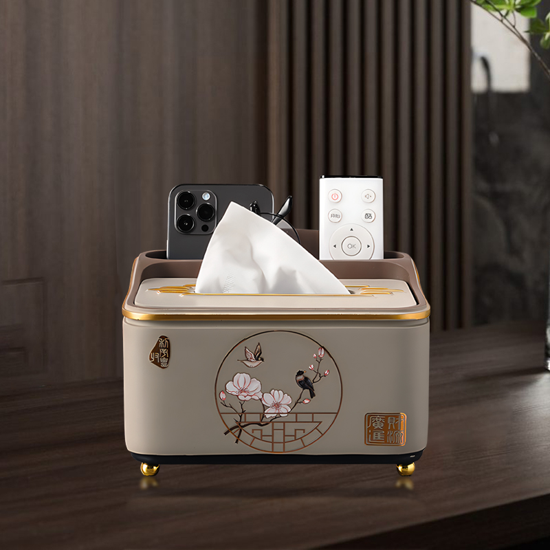 新中式轻奢纸巾盒多功能收纳一体家用客厅桌面茶几S餐桌高级卫生