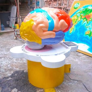 3D打印泡沫雕刻模型玻璃钢门柱智能大脑声光同步语音解说雕塑模型