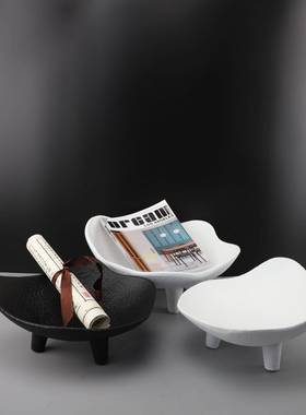 现代简约复古果盘树脂托盘摆件茶几客厅卧室玄关样板房家居装饰品