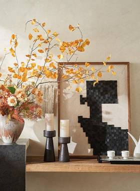 自然风绿色系列装饰盒托盘玄关桌面茶具收纳配套组合软装搭配套装