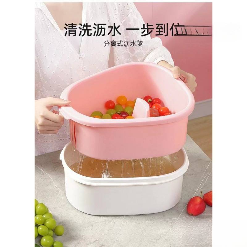Y免手洗果蔬清洗机.甩干机家用小型沥水篮脱水器果淘淘洗水果神L