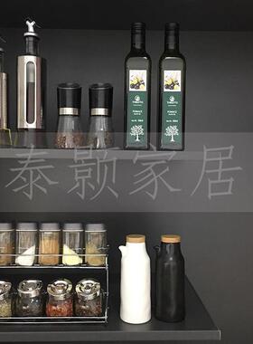 简约现代样板房展厅厨房厨柜摆件油壶调味罐创意软装玻璃道具组合