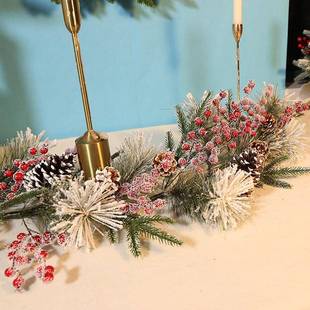 135cm圣诞藤条加密圣诞节装饰品桌面扶手圣诞装饰手工藤条