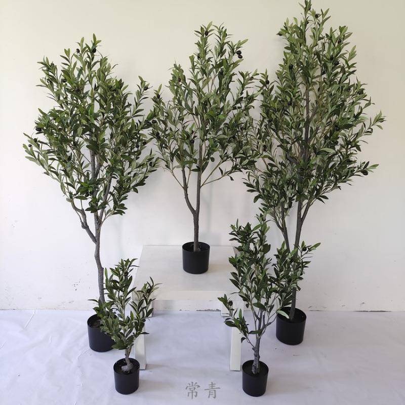 仿真f4wXpKgk家橄树高档办盆栽欧式风居客厅公榄室橱窗落地假绿植