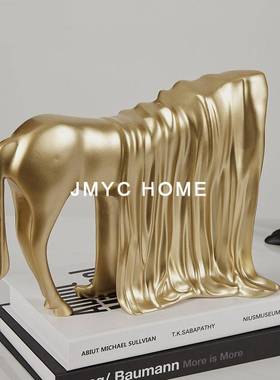 新中式抽象半身马雕塑书档摆件客厅电视柜书柜玄关样板间软装饰品