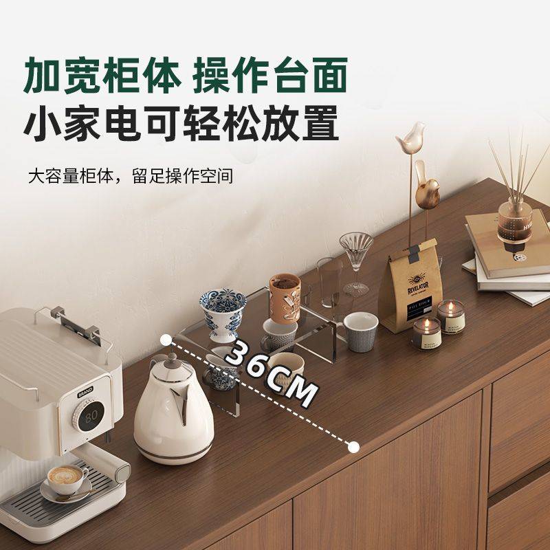 餐边柜家用收纳储物柜客厅木质柜子厨房橱柜靠墙一体置物柜茶水柜