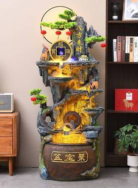 假山流水喷泉客厅招财办公室循环水装饰景观落地摆件流水生财风水