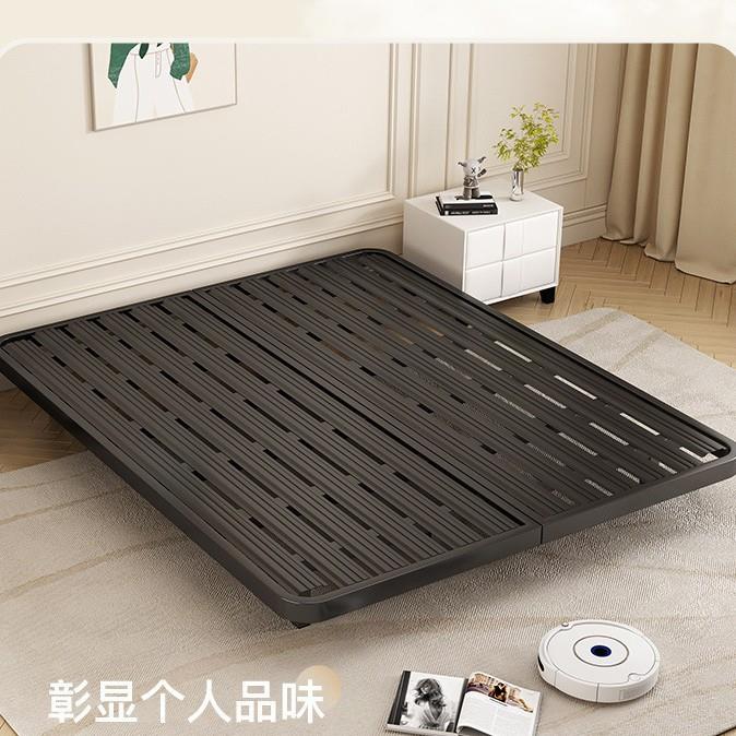 悬浮床简约意式无床头榻榻米加密铺板排骨架悬空架子双人主卧铁床