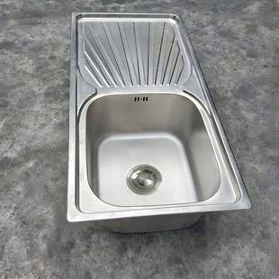 厨房一体拉伸不锈钢水槽双盆带板出口智利玻利维亚12050sink双槽