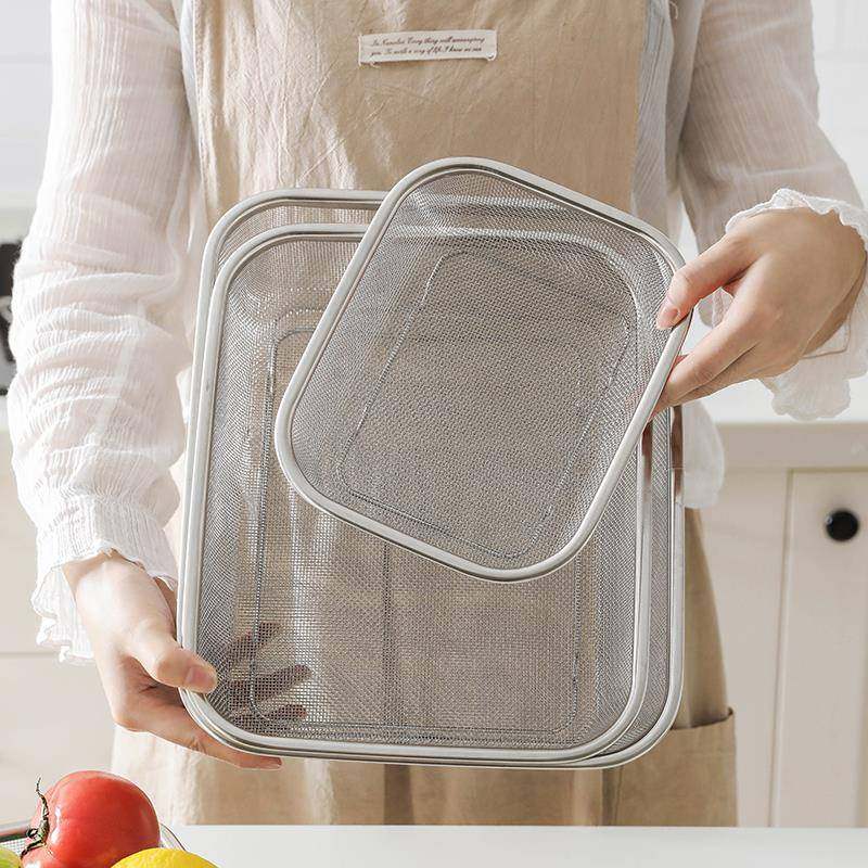 不锈钢水果蔬菜沥水篮大号方形托盘篮子滤网篮厨房菜框子水槽,家装主材,沥水篮,淘宝优惠券,粉丝福利购,淘宝优惠卷