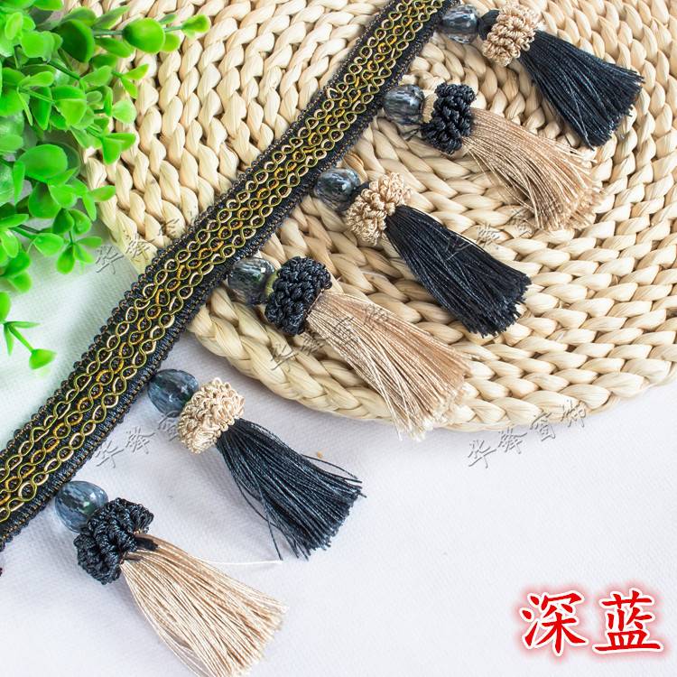 高雅欧式窗帘花边窗帘配件装饰花边水晶珠子草莓双色三八草莓吊穗