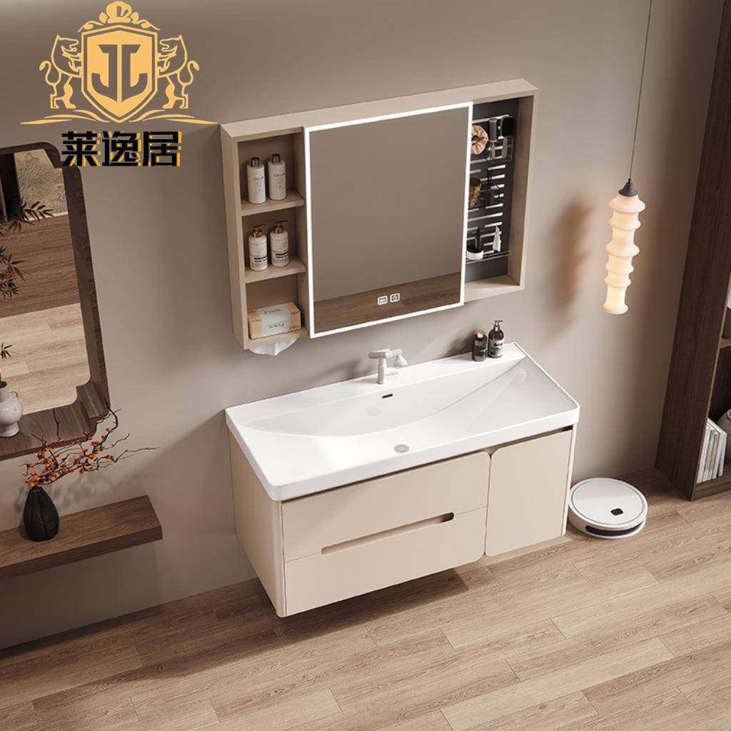 新款简约浴室柜组合加厚蜂窝铝陶瓷一体盆洗漱台盆卫生间镜柜组合,家装主材,浴室柜,淘宝优惠券,粉丝福利购,淘宝优惠卷