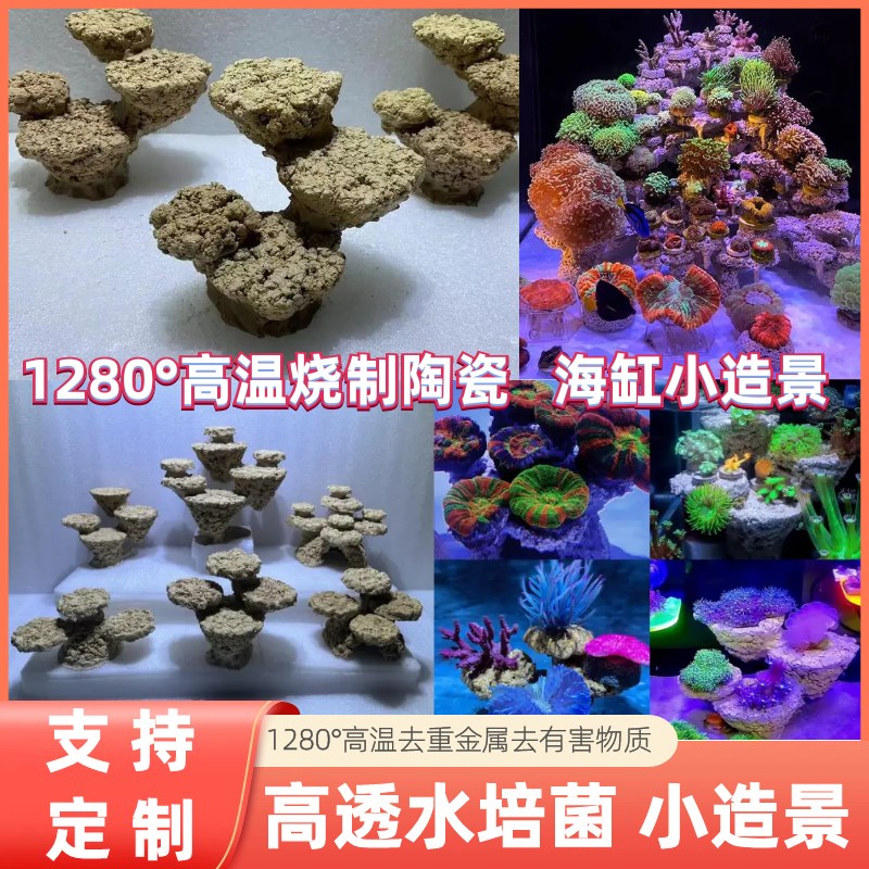珊瑚海缸造景陶瓷景观免爆藻高培菌率透水M多空隙死石造景代替活