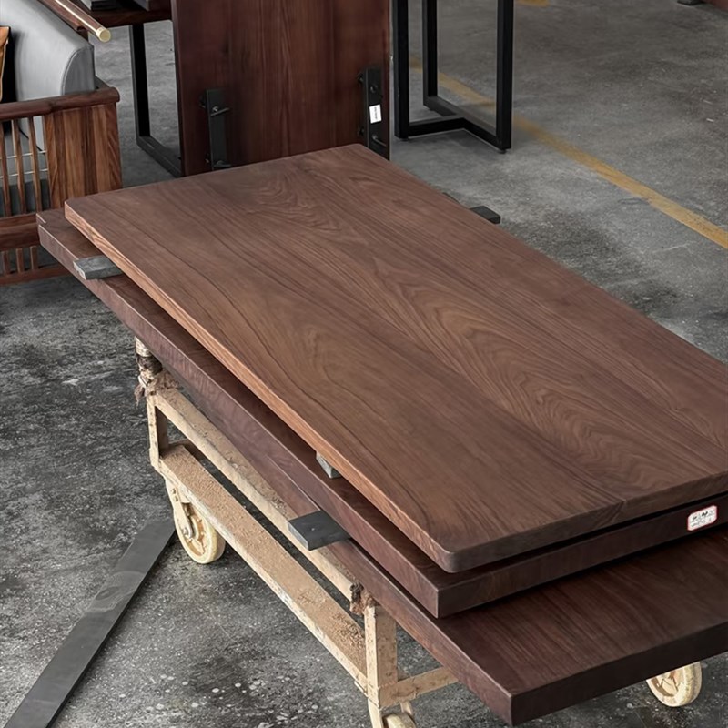 北美黑胡桃木实木桌n板定制原木隔板办公桌升降桌餐桌泡茶桌吧台