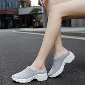 运动厚底半拖凉拖外穿凉拖透气包头拖鞋 镂空洞洞鞋 女夏季 户外拖鞋