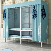 简易衣柜结实耐用家用卧室全钢架布衣柜经济型防尘收纳衣柜带外罩