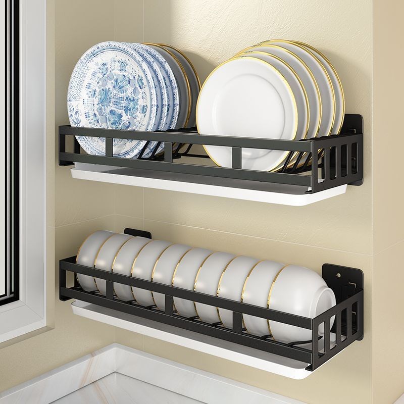 挂壁式沥碗架厨房放碗架沥水架洗碗架免打L孔墙上碗碟收纳碗盘置