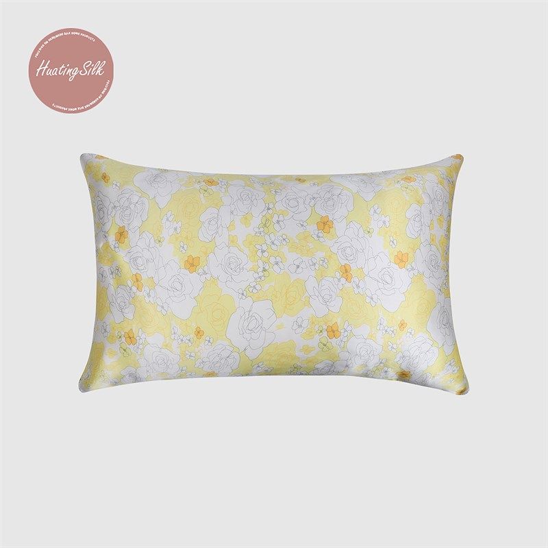 真丝枕巾四季100 桑蚕丝绸枕巾加厚真丝印花枕R巾新旅游旅行绑带
