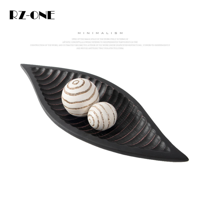 Rzone 现代简约o创意摆件样板房间售楼处花瓣树叶收纳托盘软装饰