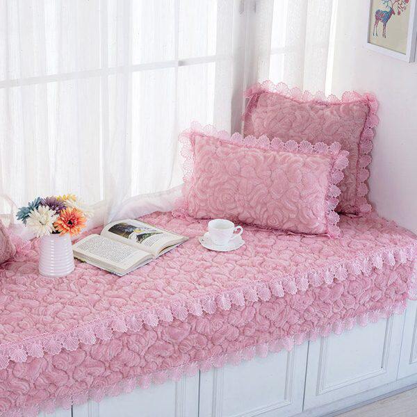 毛绒飘窗垫欧式防滑加厚阳台垫子客厅地毯地垫公主榻榻米四季定做