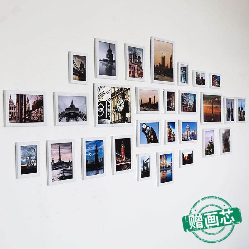 客厅28个相框组合照片墙简约创意挂墙饰品墙壁装饰相片墙组合相框,家居饰品,DIY亲子装饰画,淘宝优惠券,粉丝福利购,淘宝优惠卷