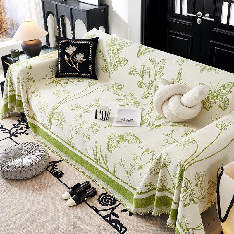 雪尼尔小清新沙发盖巾高级感防滑沙发垫万能全盖巾四季通用沙发套