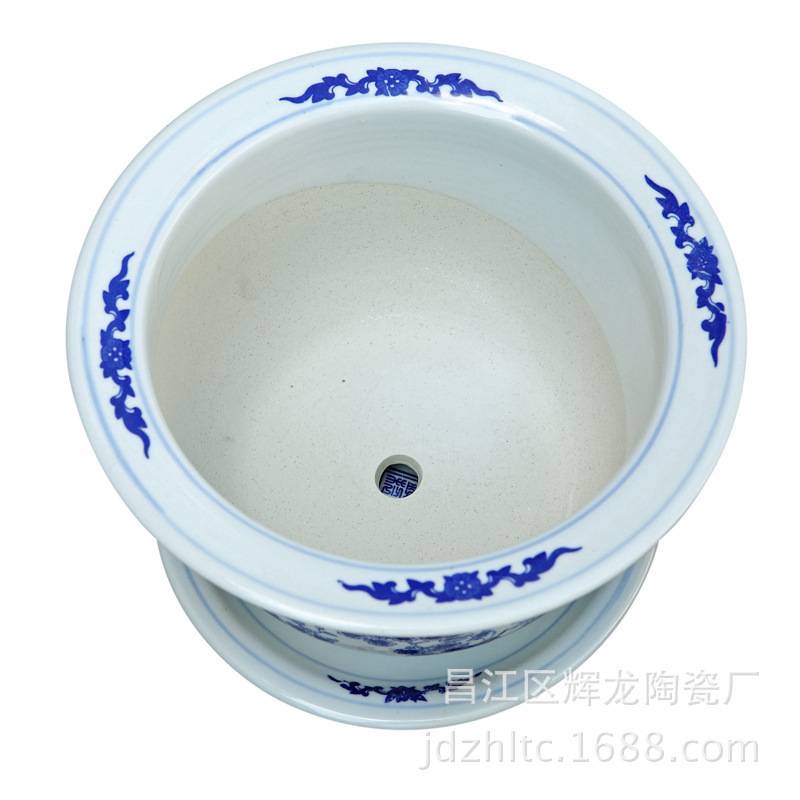 销售仿古陶瓷花盆工艺品 简约创意大号圆形绿植容器 多肉小花盆