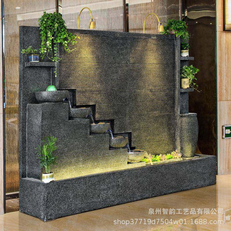 大型欧式流水墙水幕墙喷泉流水摆件客厅庭院酒店阳台招财鱼池装饰,家居饰品,流水摆件,淘宝优惠券,粉丝福利购,淘宝优惠卷