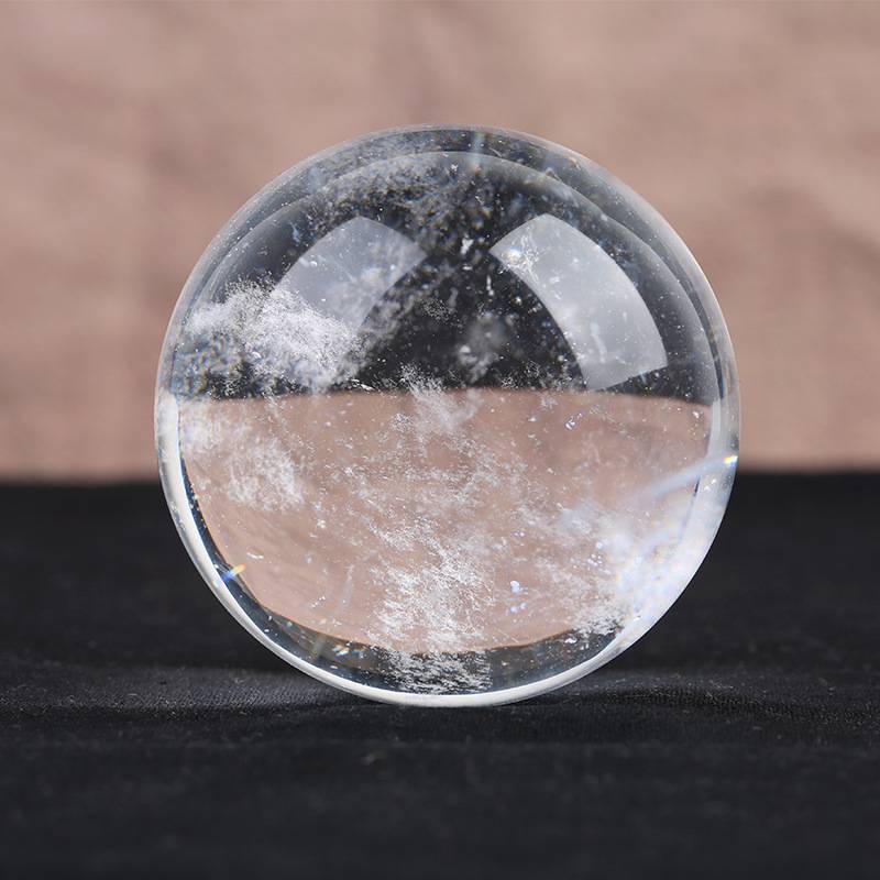 众博 天然白水晶球摆件 熔炼白水晶球办公室客厅玄关家居饰品