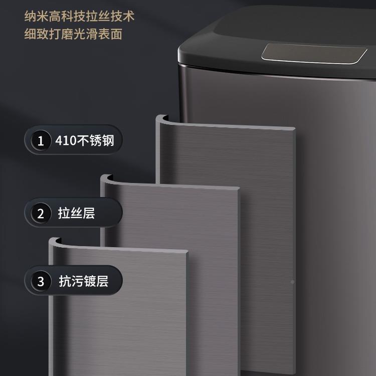 厨房垃所圾桶家脚用不锈钢客46698厅踏式卫生间厕脚踩盖带大号大