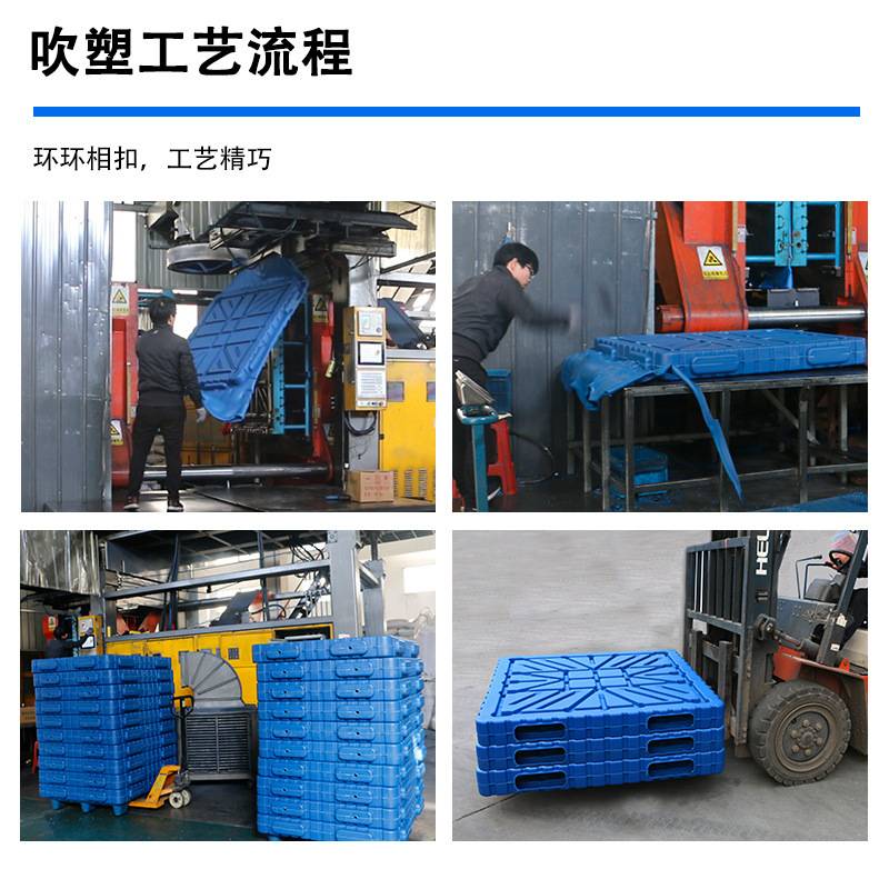 双面吹塑托盘叉车物流栈板仓库冷链堆码防潮垫板加厚平板双面托盘