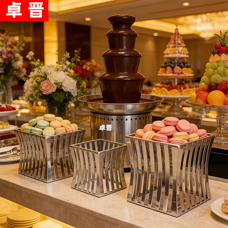 卓晋不锈钢方形自助餐搁架水果盘架点心架刺身架甜品自助餐展用具