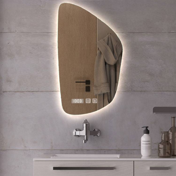 简约无框浴室镜带灯防雾led智能镜洗手间洗漱台卫生间化妆镜壁挂