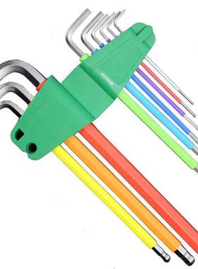 世达工具彩虹系列9件特长球头内六角扳手组套09101CH