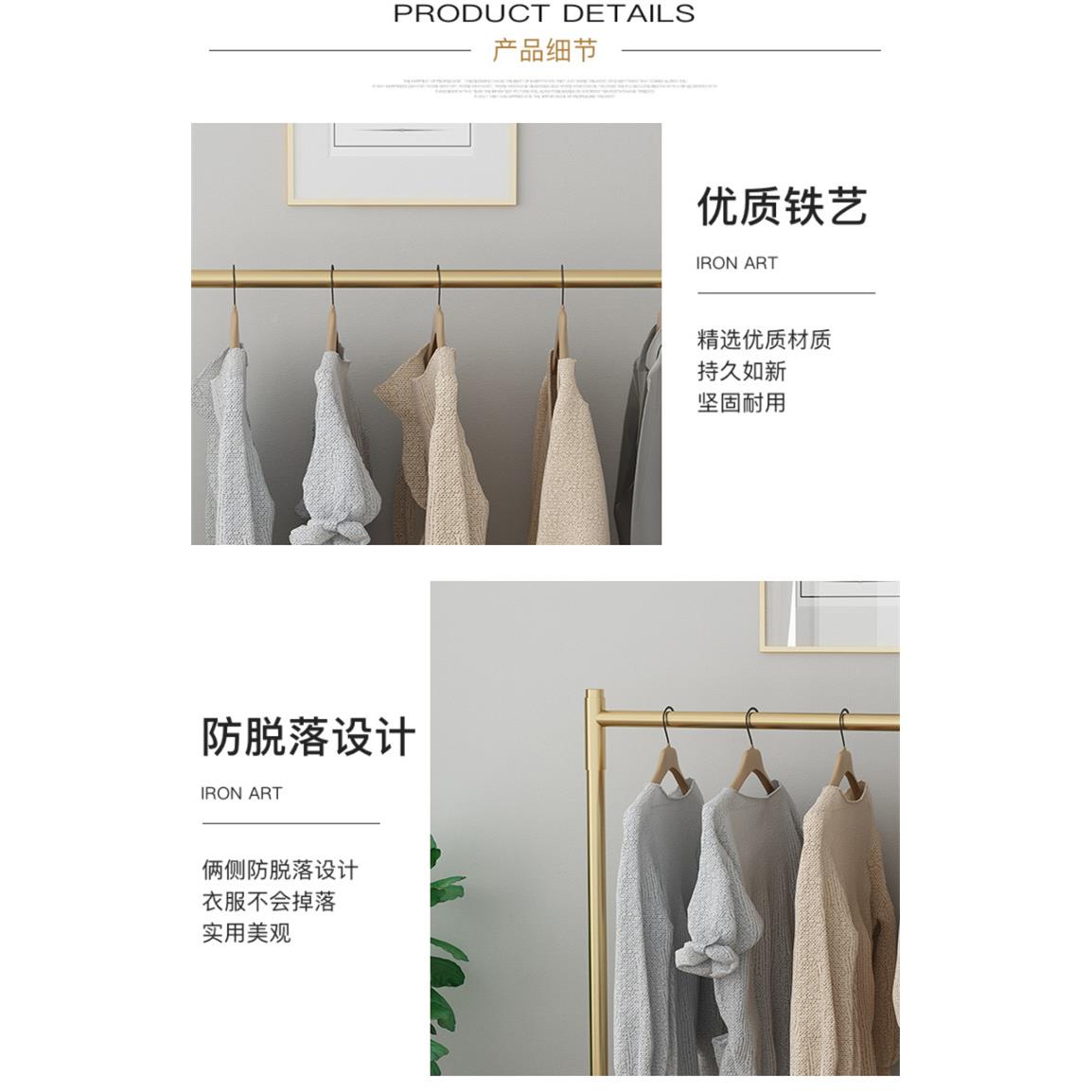 衣落地卧室单杆式简易小型架晾KFT衣杆用架宿舍房间挂衣阳台晒家