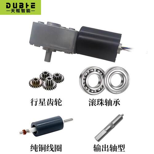 5840-调轮3650无刷直流速速电蜗机大扭矩低速马达12v21524蜗杆自