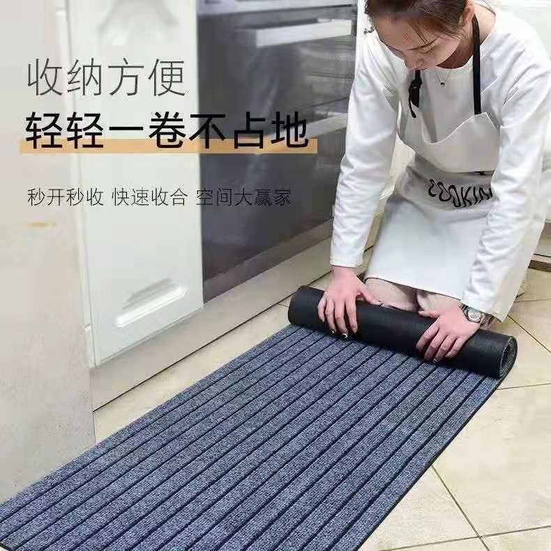 裁剪门口走廊过道PVC复合底双条纹加密吸尘地毯酒店地垫