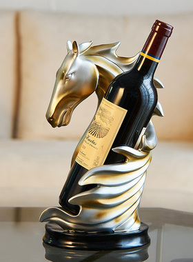 欧式轻奢高档红酒架马摆件创意客厅酒柜餐桌面装R饰品乔迁新居礼
