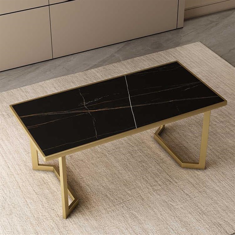 内嵌瓷砖桌腿支架岩板桌子腿餐桌架烤漆茶桌金属底V座大理石餐台
