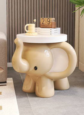 奶油风大型可爱象客厅落地摆件沙C发边几电视柜旁装饰床头乔迁礼