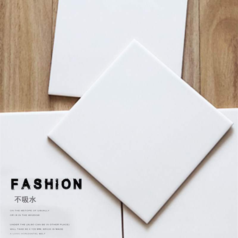150x150北欧简约小白砖厨房卫生间I瓷砖墙砖纯白亮光哑光小方砖