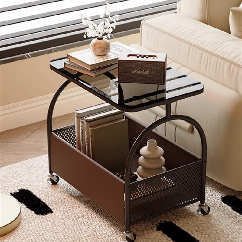 移动茶几多功能沙发边q几客厅简易茶水架卧室床头小推车收纳置物