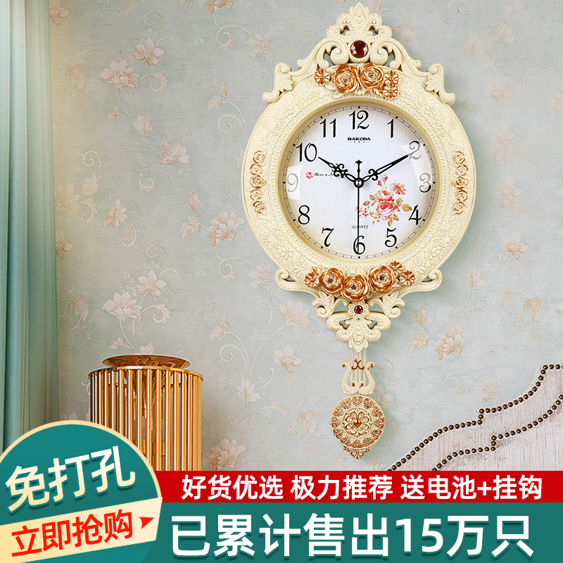 现代欧式钟表轻j奢挂钟时尚挂墙挂表静音大客厅时钟石英钟家用挂