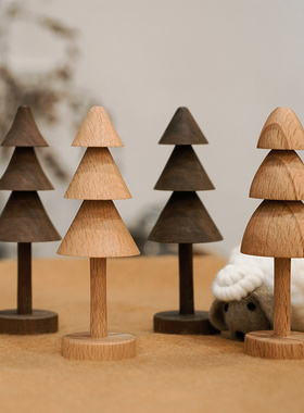 MUMO木墨 圣诞树 简约装饰摆件黑胡桃榉X实木客厅书房