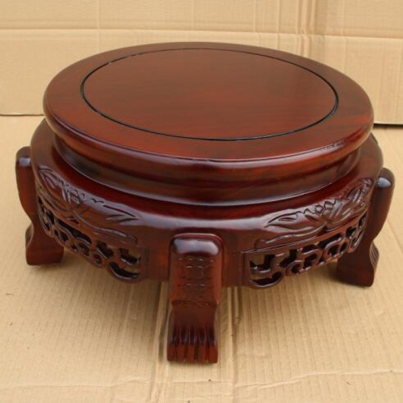 木质鱼缸架奇石盆景架花s瓶置物架圆柱空调底座实木花架水缸架家