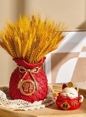 大麦福袋干花束客厅酒柜家居装饰品摆件大卖M麦穗新年春节礼物礼